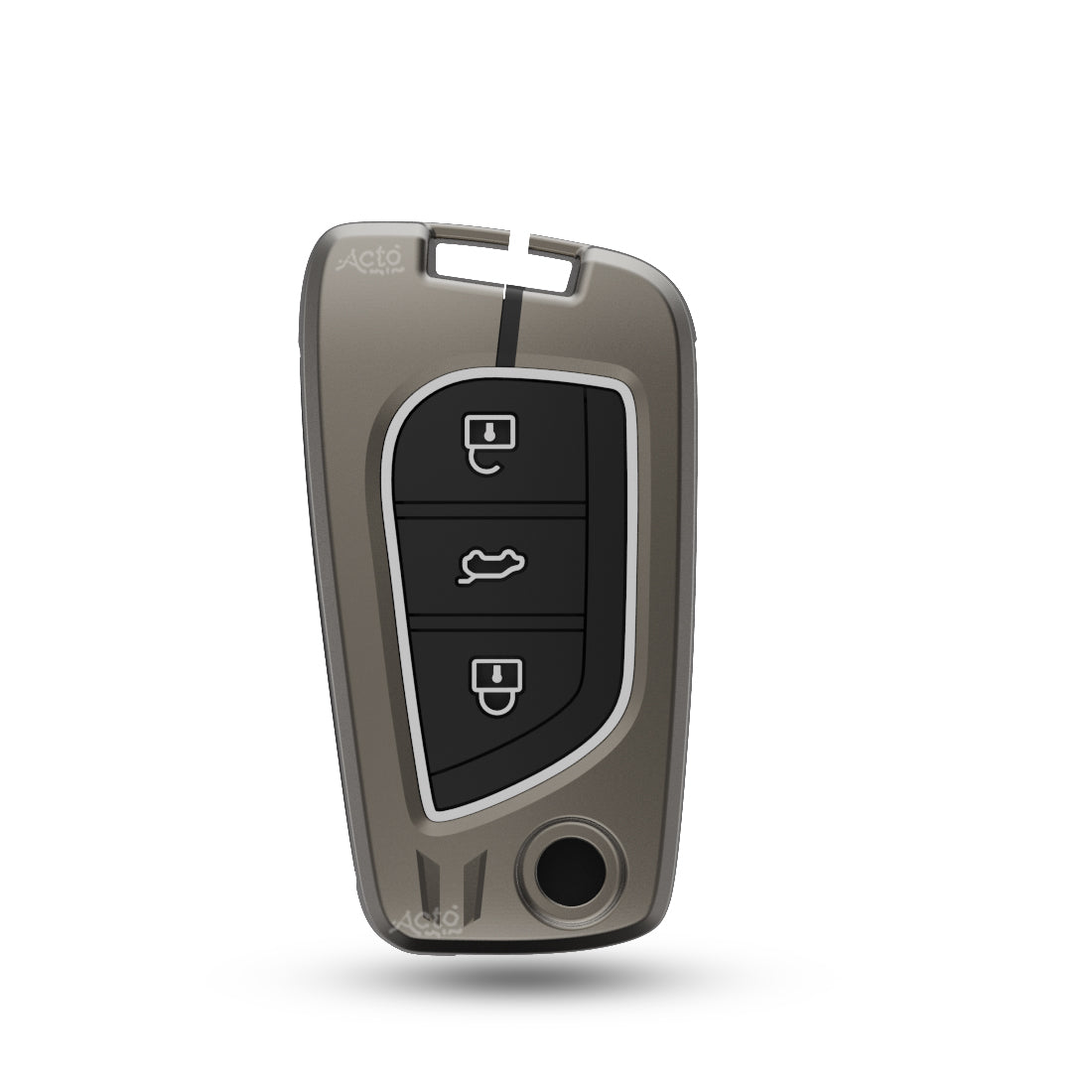 Acto Metal Sapphire Key Cover and Key chain Compatible with Toyota Corolla Altis and Innova Crysta Pack of 1 Set (Glow in the Night)