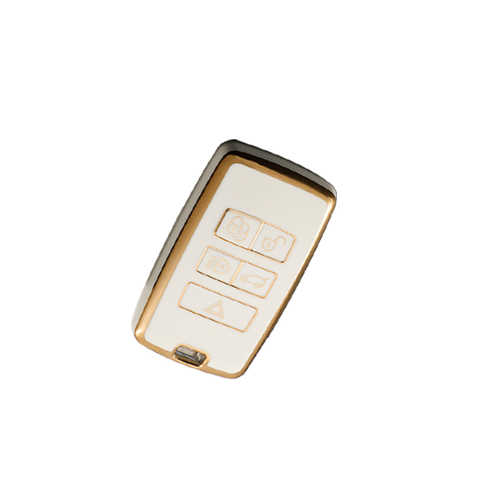 Acto TPU Gold Series Car Key Cover With TPU Gold Key Chain For Land Rover Range Rover Evoque