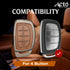 ACTO Metal Leather Car key cover with key chain Compatible With Hyundai Creta 2020