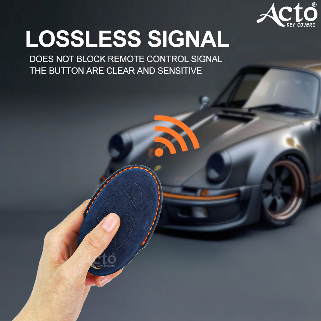 ACTO Alcantara Key Cover and Key Chain in Dashing Color – Compatible with Hyundai Venue 2025 (4-Button Smart Key) (Pack of 1)