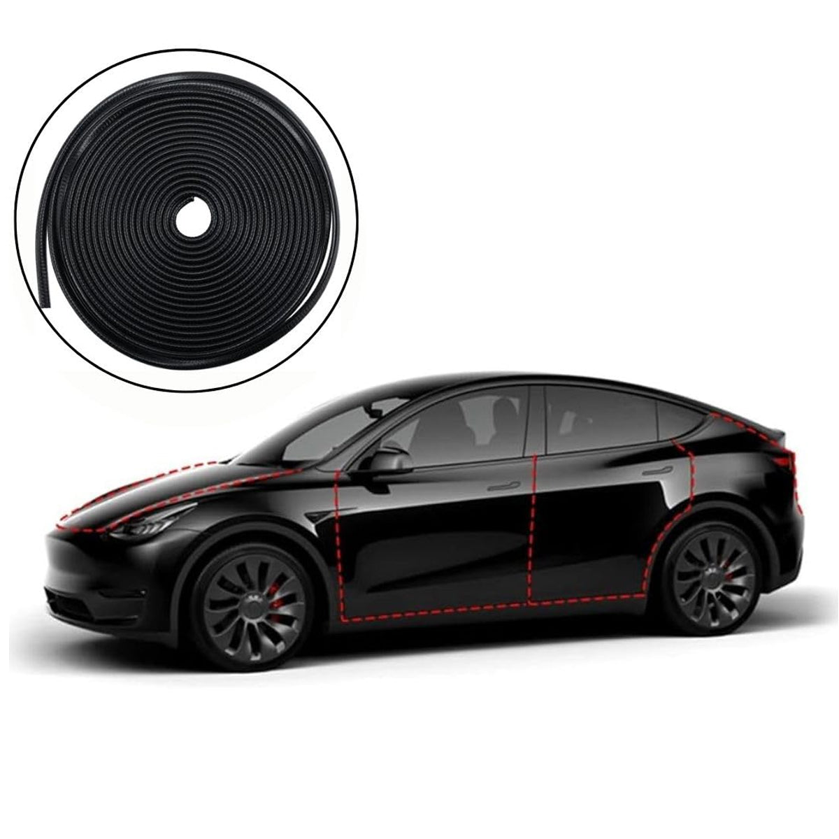 5m Black Colour Car Door Sealing Strip Door Edge Trim Molding Seal Strip Protection Strips Sealing Anti-rub Car-styling