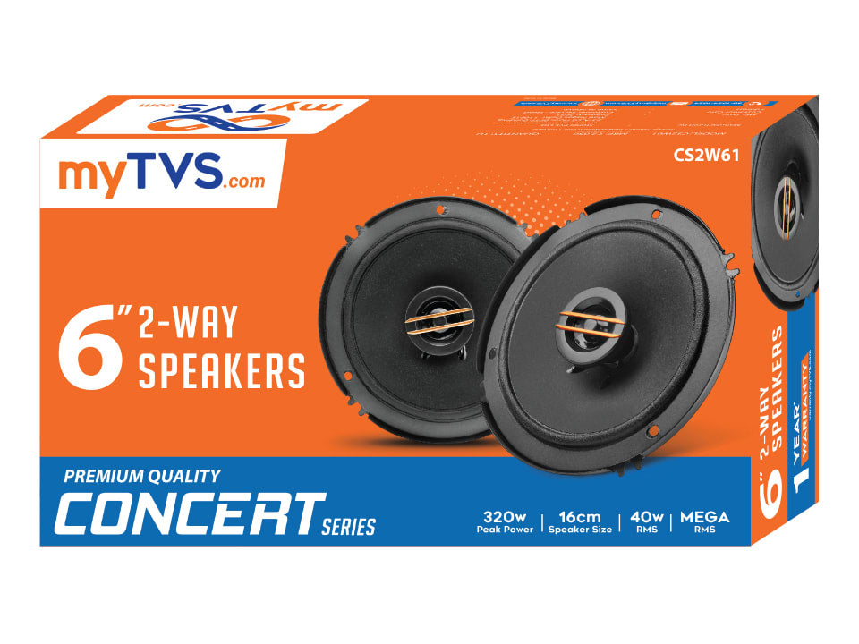 myTVS 6" 2 Way Car Speakers in-bulit Tweeter 320W