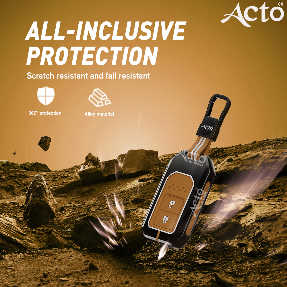 Acto Metal Sapphire Key Cover and Key chain Compatible with Honda BR-V Pack of 1 Set (Glow in the Night)