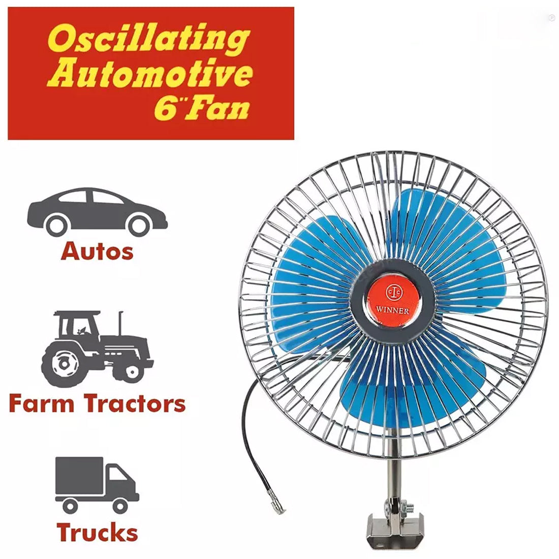 Car Electronics 6 inches 12 Volt DC Automotive and Multipurpose Fan for (Car/Home/Kitchen/Personal Use/Warehouse/Office Cabin/Shops/etc.)