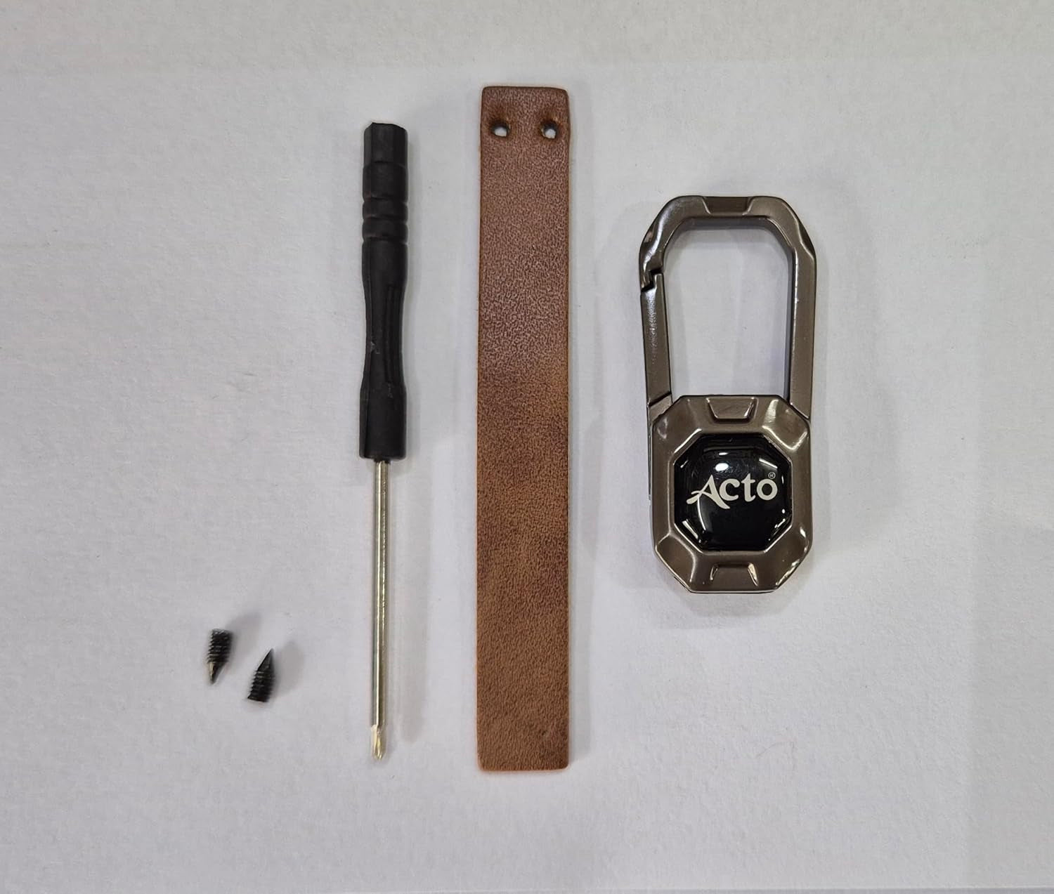 ACTO Metal Leather Car key cover with key chain Compatible With TATA