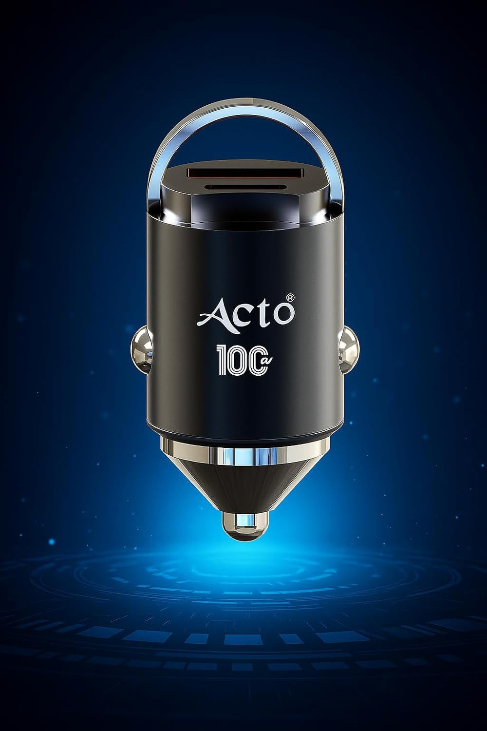 ACTO Pluto Car Mobile Charger Dual USB 4.8 AMP Output Fast Charging 100 Watt & 1200 MM in Black Color Pack of 1 Pcs