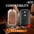 ACTO Metal Leather Car key cover with key chain Compatible With Suzuki