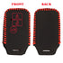 ACTO Leather key cover in Black color With Red Stitches with key chain Compatible With Suzuki Ertiga 3 Button