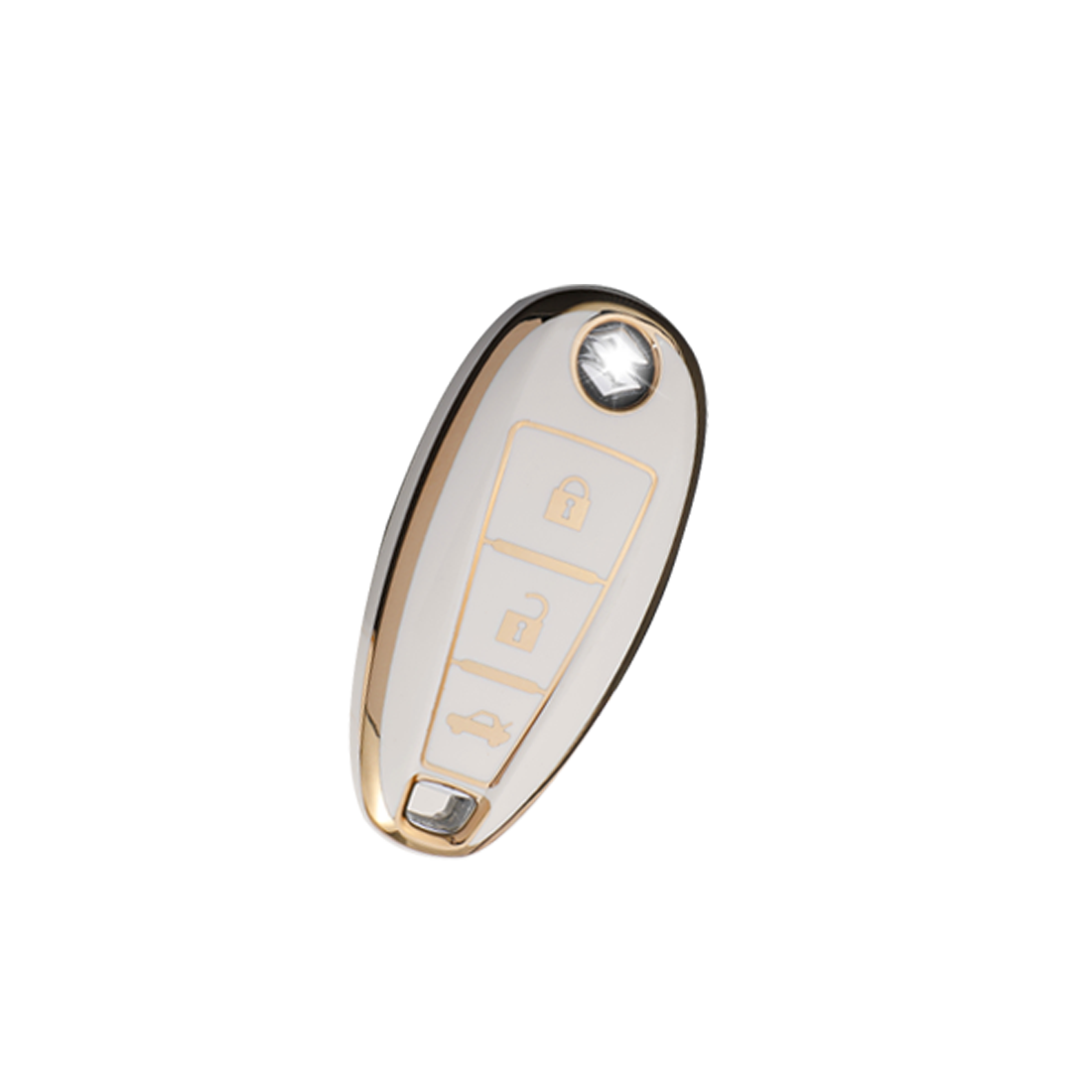 Acto TPU Gold Series Car Key Cover With Diamond Key Ring For Suzuki Ignis