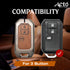 ACTO Metal Leather Car key cover with key chain Compatible With Suzuki