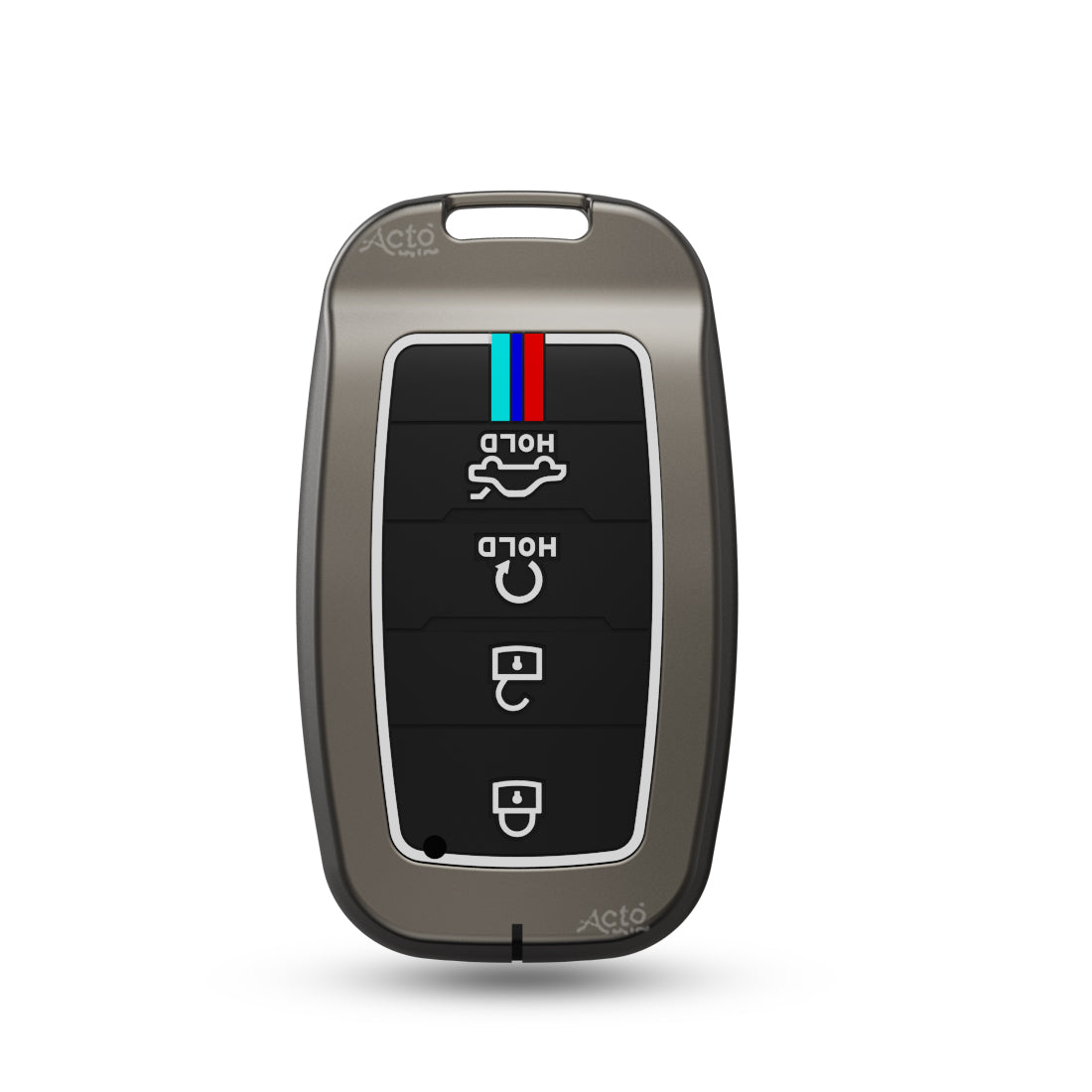 Acto Metal Sapphire Key Cover and Key chain Compatible with KIA Seltos & Sonet Pack of 1 Set (Glow in the Night)