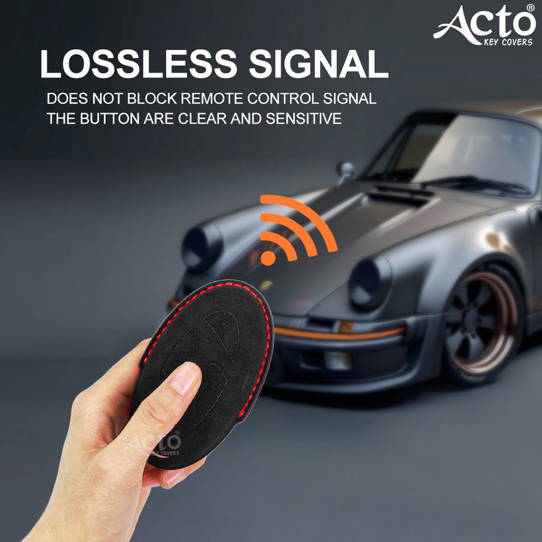 ACTO Alcantara Key Cover and Key Chain in Dashing Color – Compatible with Hyundai Venue 2025 (4-Button Smart Key) (Pack of 1)