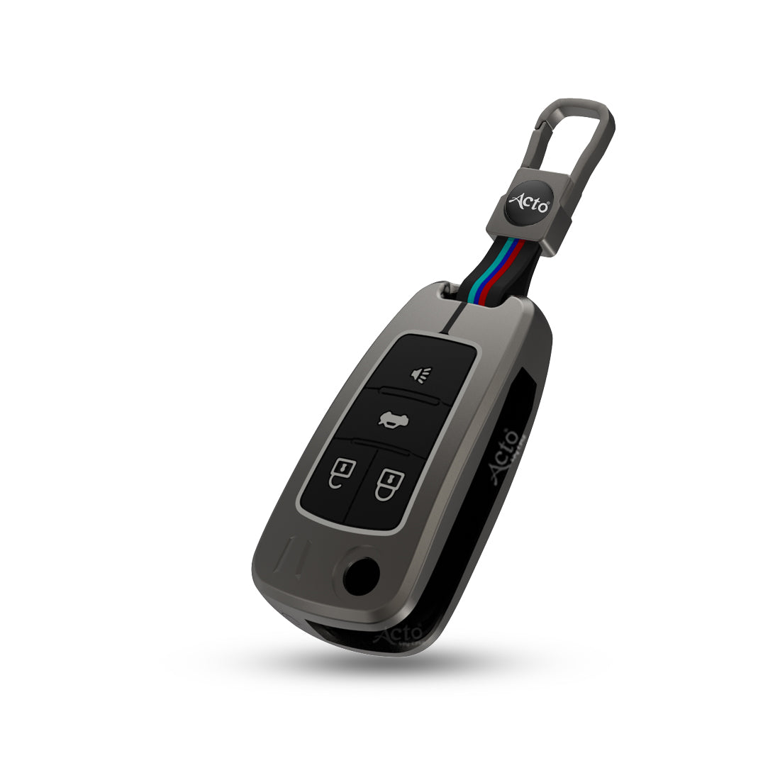 Acto Metal Sapphire Key Cover and Key chain Compatible with Chevrolet Cruze Pack of 1 Set (Glow in the Night)