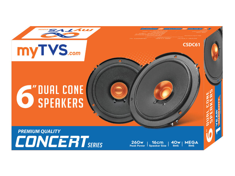 MyTVS 6" Dual Cone Car Speaker with mega bass 260W