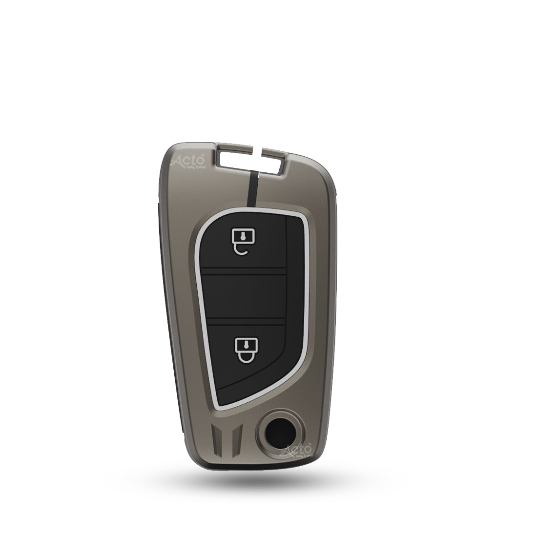 Acto Metal Sapphire Key Cover and Key chain Compatible with Toyota Corolla Altis and Innova Crysta Pack of 1 Set (Glow in the Night)