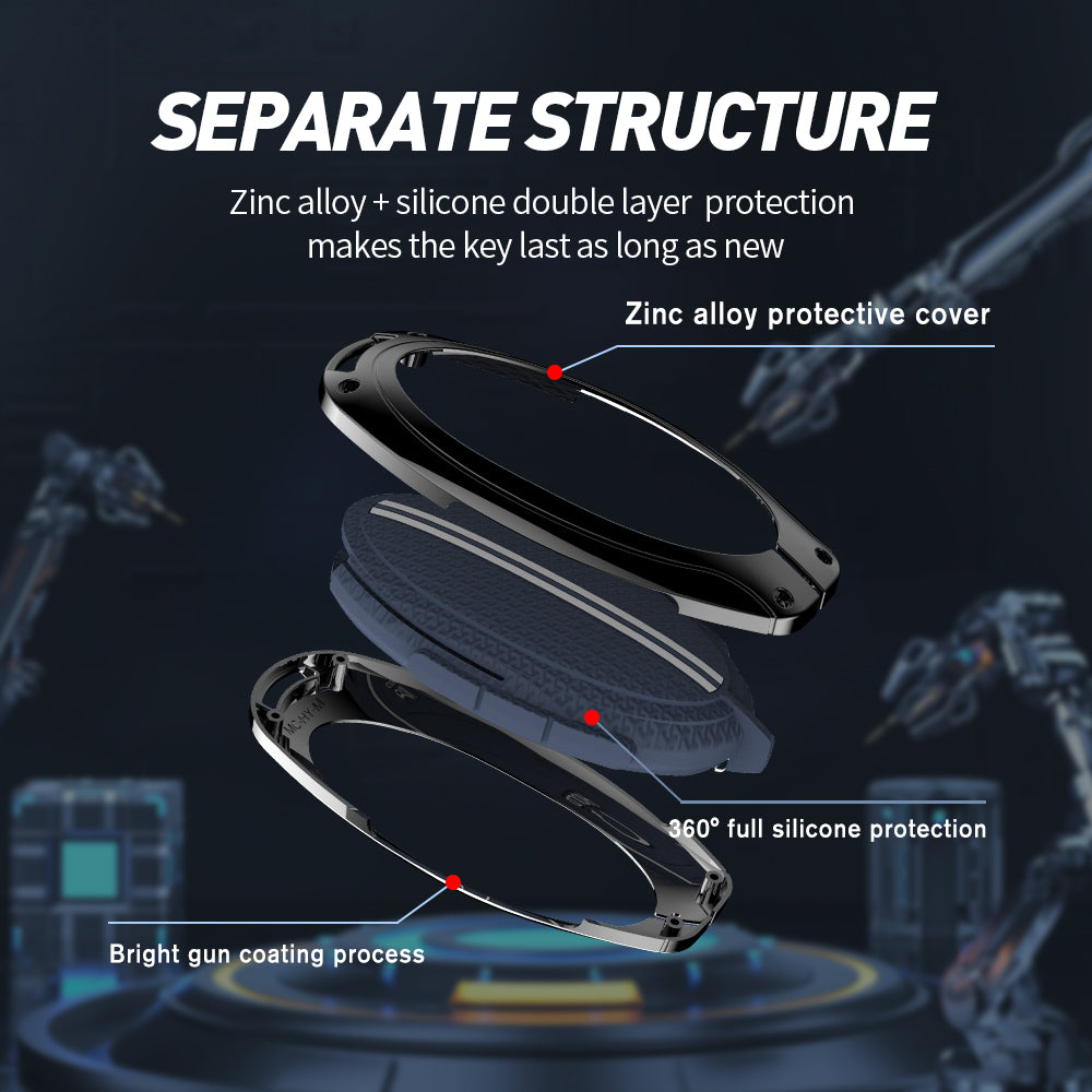 Acto Metal Sapphire Key Cover & Key Chain Compatible with Hyundai Venue 2026 4-Button Smart Key | Premium Zinc Alloy Case | Glow in The Dark Buttons | 360° Full Protection | Luxury Key Fob Cover | Pack of 1