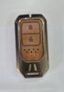 ACTO Metal Leather Car key cover with key chain Compatible With Honda