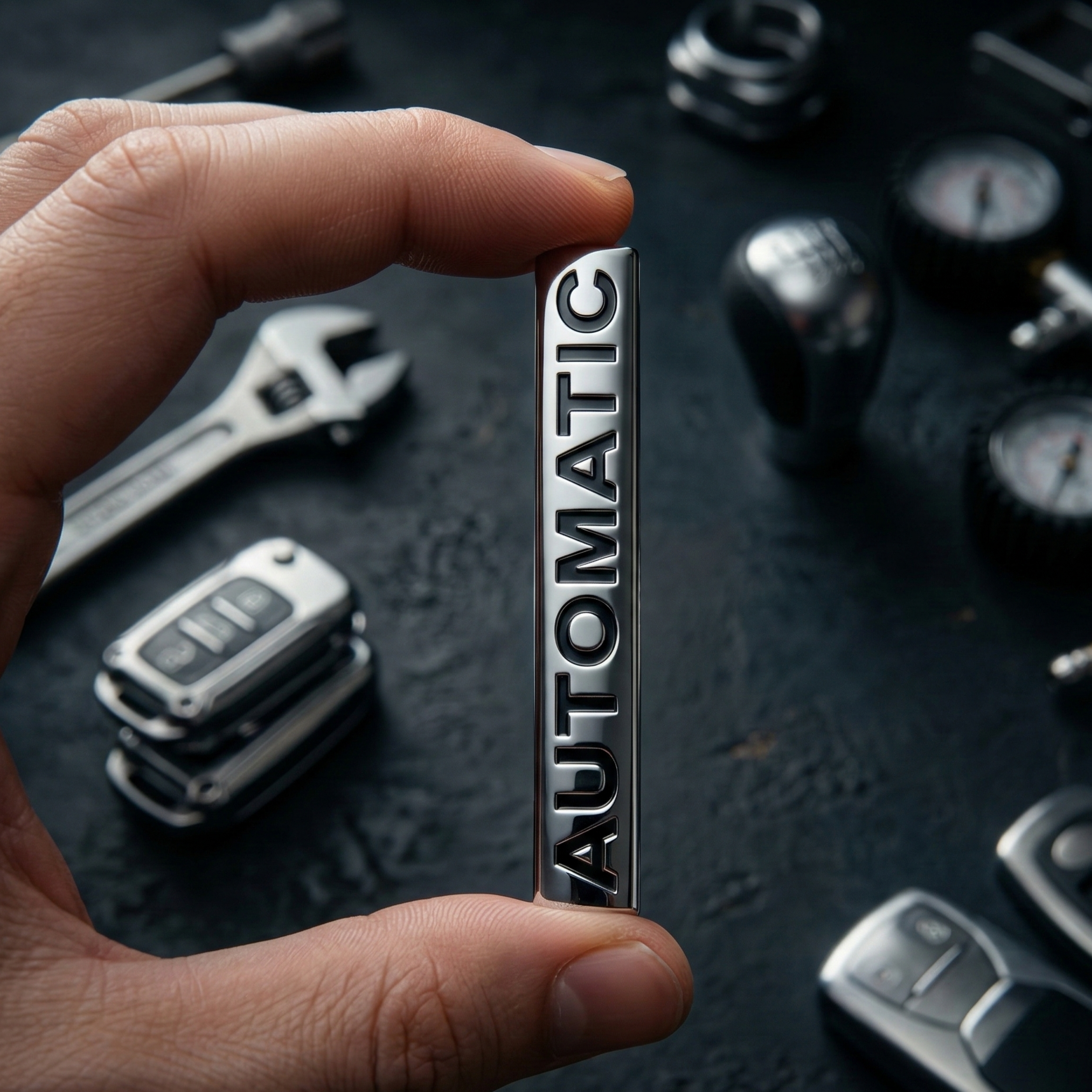 Carsonify 3D Metal Automatic Car Badge Emblem Sticker | Premium Aluminum Alloy Chrome Automatic Logo Decal | Self-Adhesive Metallic Badge for Car, Bike & SUV Exterior | Stylish Auto Decoration Accessory