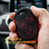 ACTO Leather Car Key Cover with Key Chain Compatible for Ford Figo & Aspire 3 Button Smart Key | Premium Black Leather with Red Stitching | 360° Protection | Pack of 1