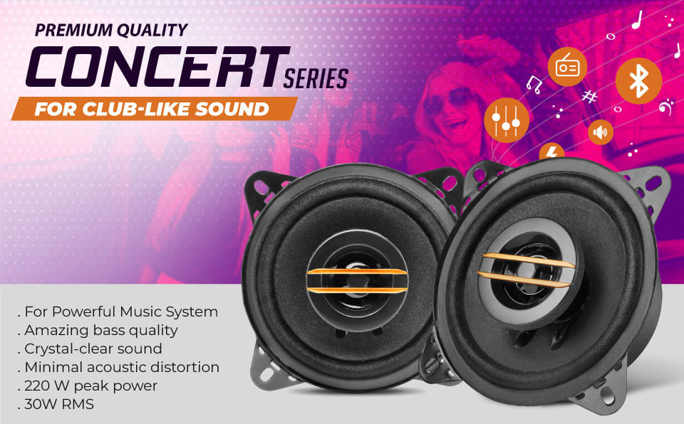 myTVS 4" 2 Way Car Speaker with up-to 220 W