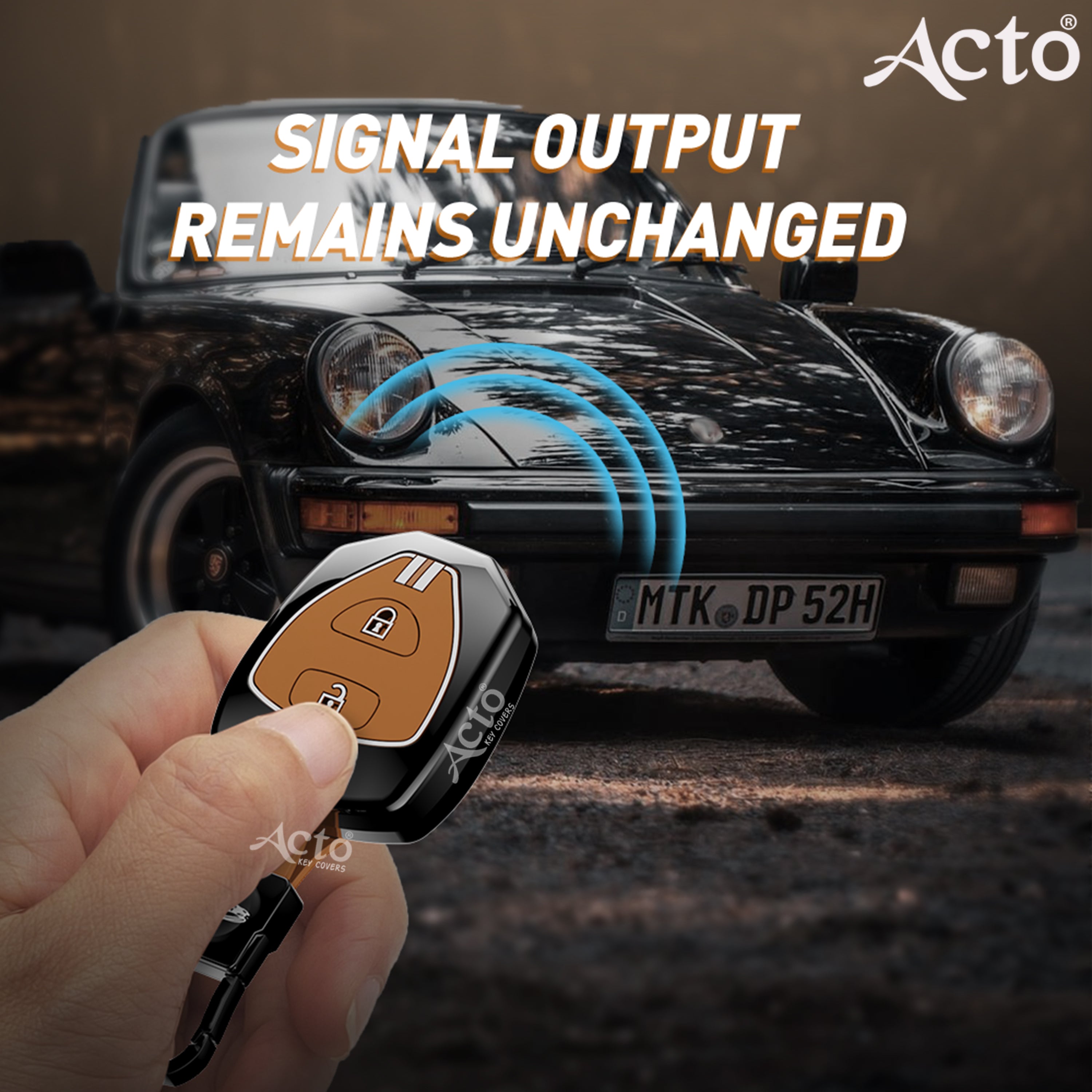 Acto Metal Sapphire Key Cover and Key chain Compatible with Toyota Camry, Corolla, Fortuner, Innova Pack of 1 Set (Glow in the Night)