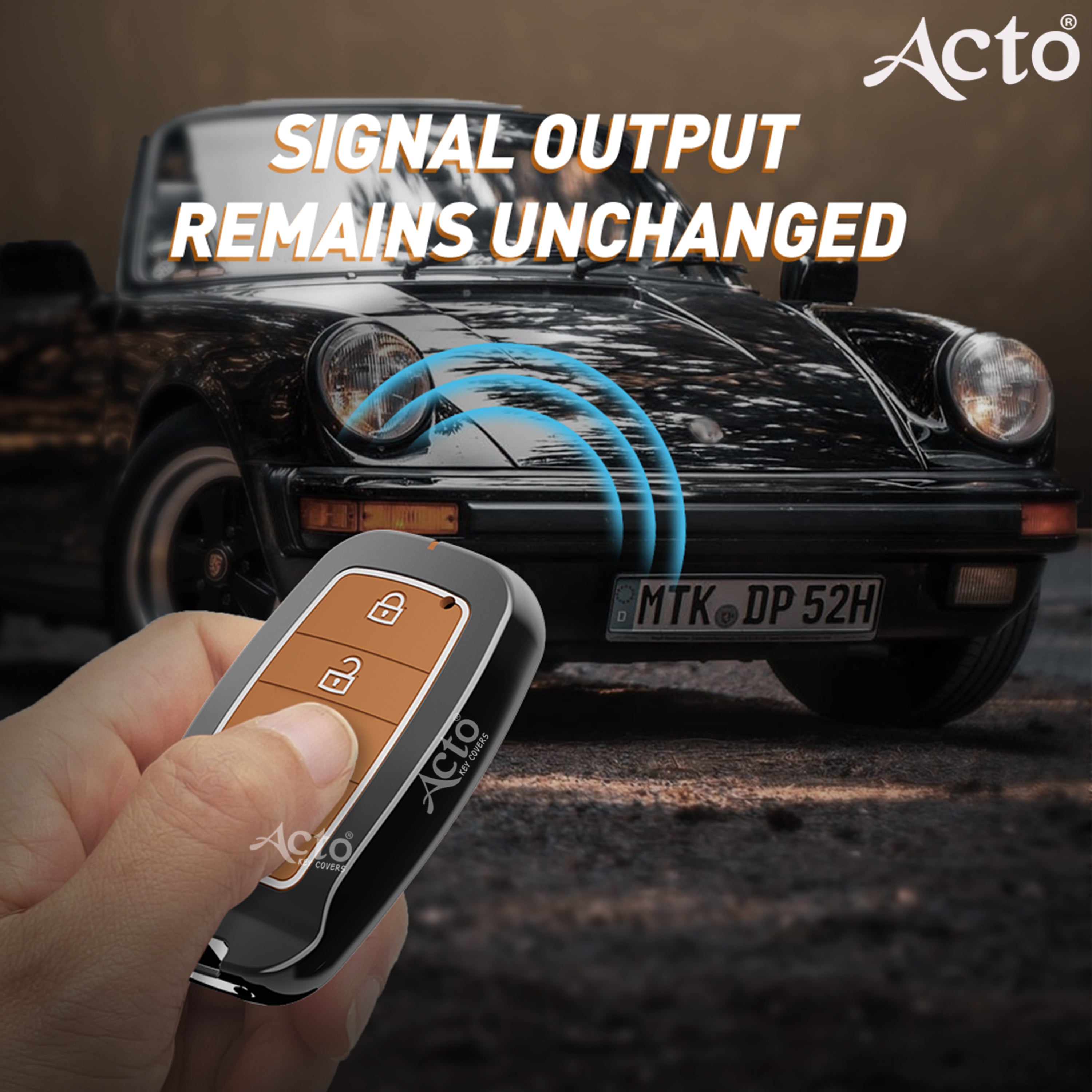 Acto Metal Sapphire Key Cover and Key chain Compatible with KIA Seltos & Sonet Pack of 1 Set (Glow in the Night)