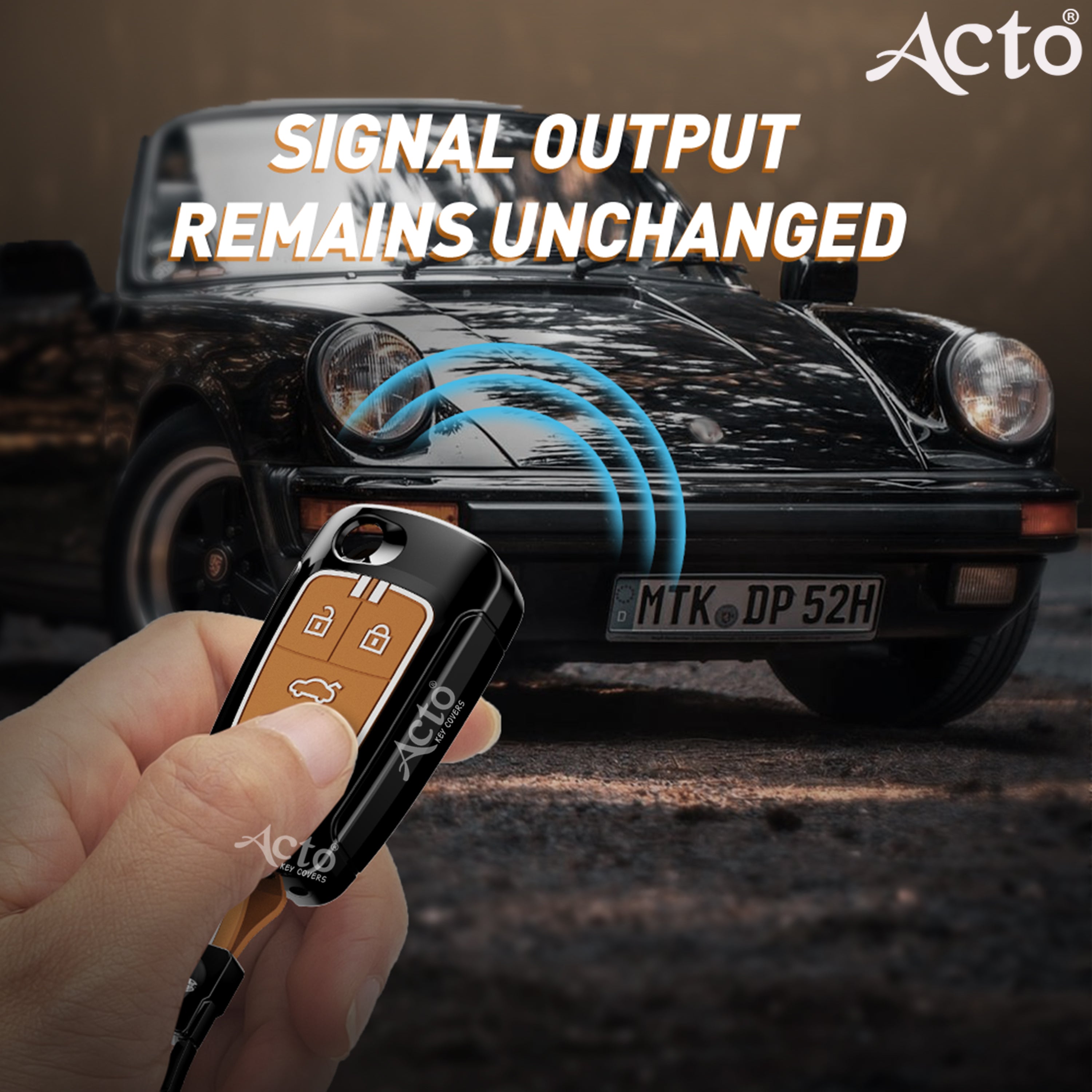 Acto Metal Sapphire Key Cover and Key chain Compatible with Chevrolet Cruze Pack of 1 Set (Glow in the Night)