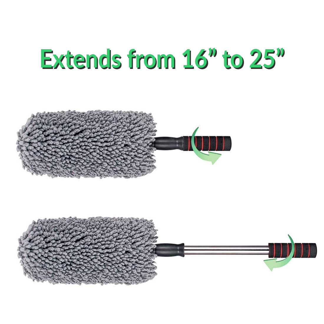 Super Soft Round Microfiber Car Duster Extendable Handle, Supers, Car Cleaning Brush Duster for Car Cleaning Dusting