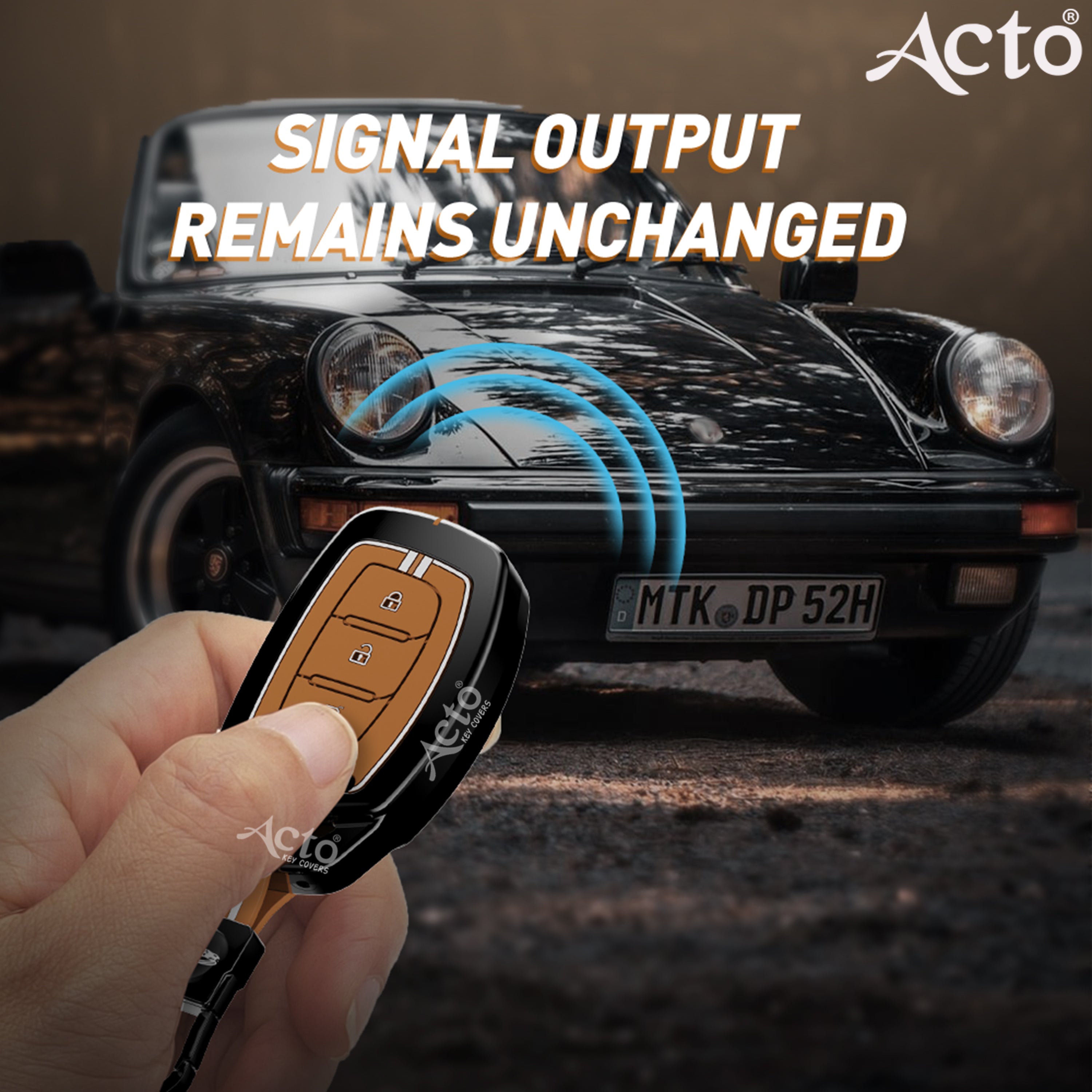 Acto Metal Sapphire Key Cover and Key chain Compatible with Hyudai  Aura I Elantra I I10 Grand Nios I i20 Elite I Verna 4S I Creta I i10 Grand I i20 Active I Tucson I Xcent Pack of 1 Set (Glow in the Night)