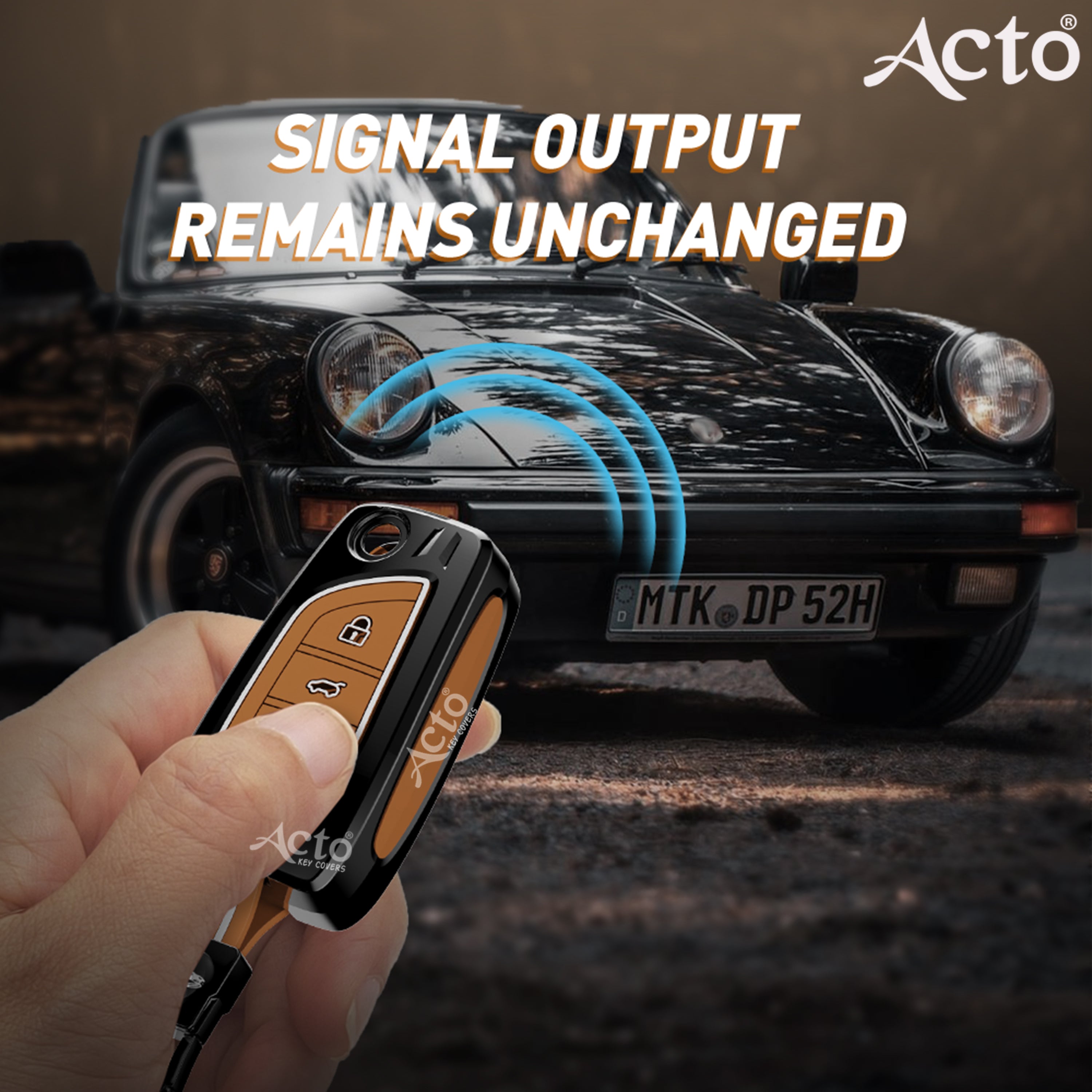 Acto Metal Sapphire Key Cover and Key chain Compatible with Toyota Corolla Altis and Innova Crysta Pack of 1 Set (Glow in the Night)