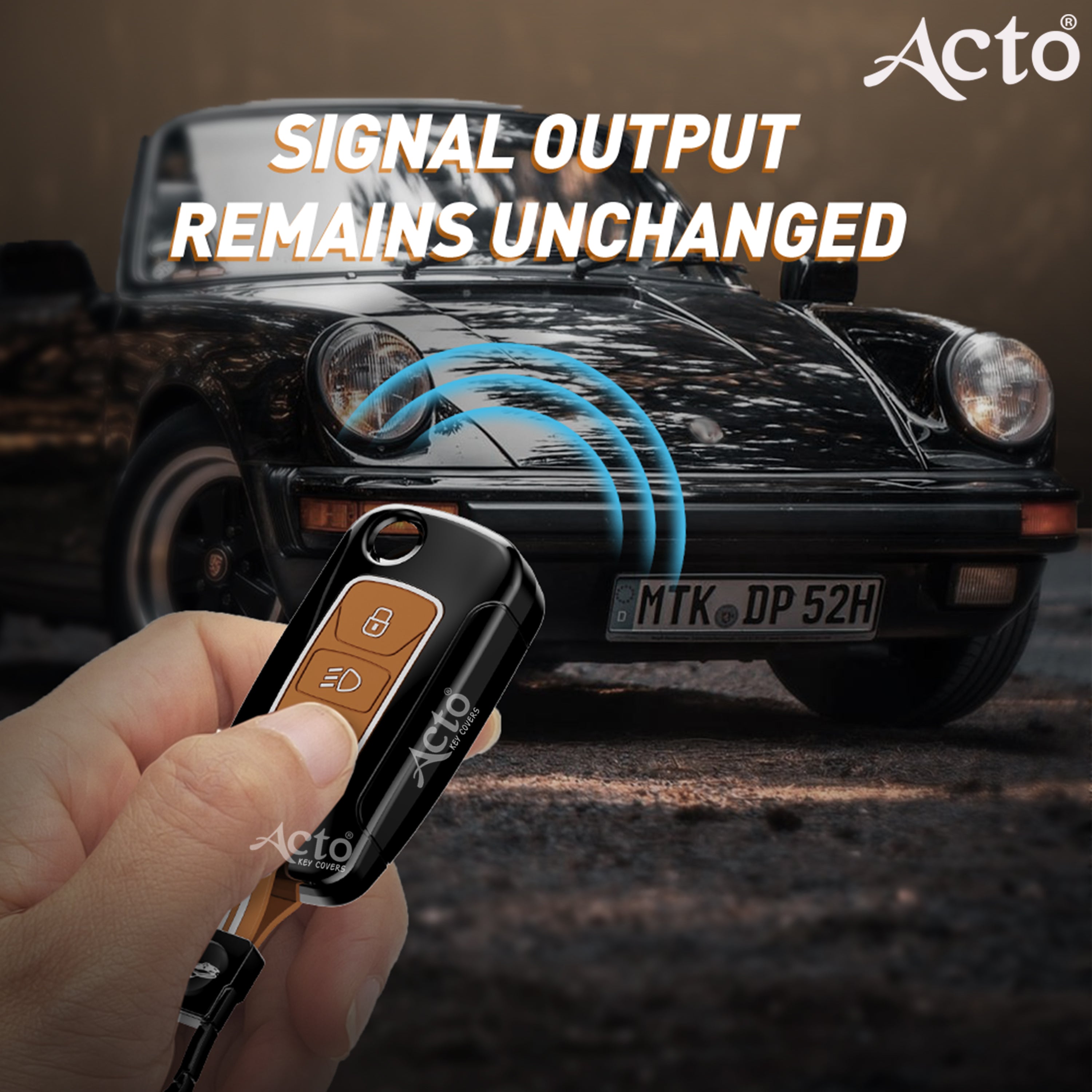Acto Metal Sapphire Key Cover and Key chain Compatible with Mahindra Thar I Thar Roxx I Bolero I Marazzo I Scorpio I Tuv300 I Xuv700 Pack of 1 Set (Glow in the Night)