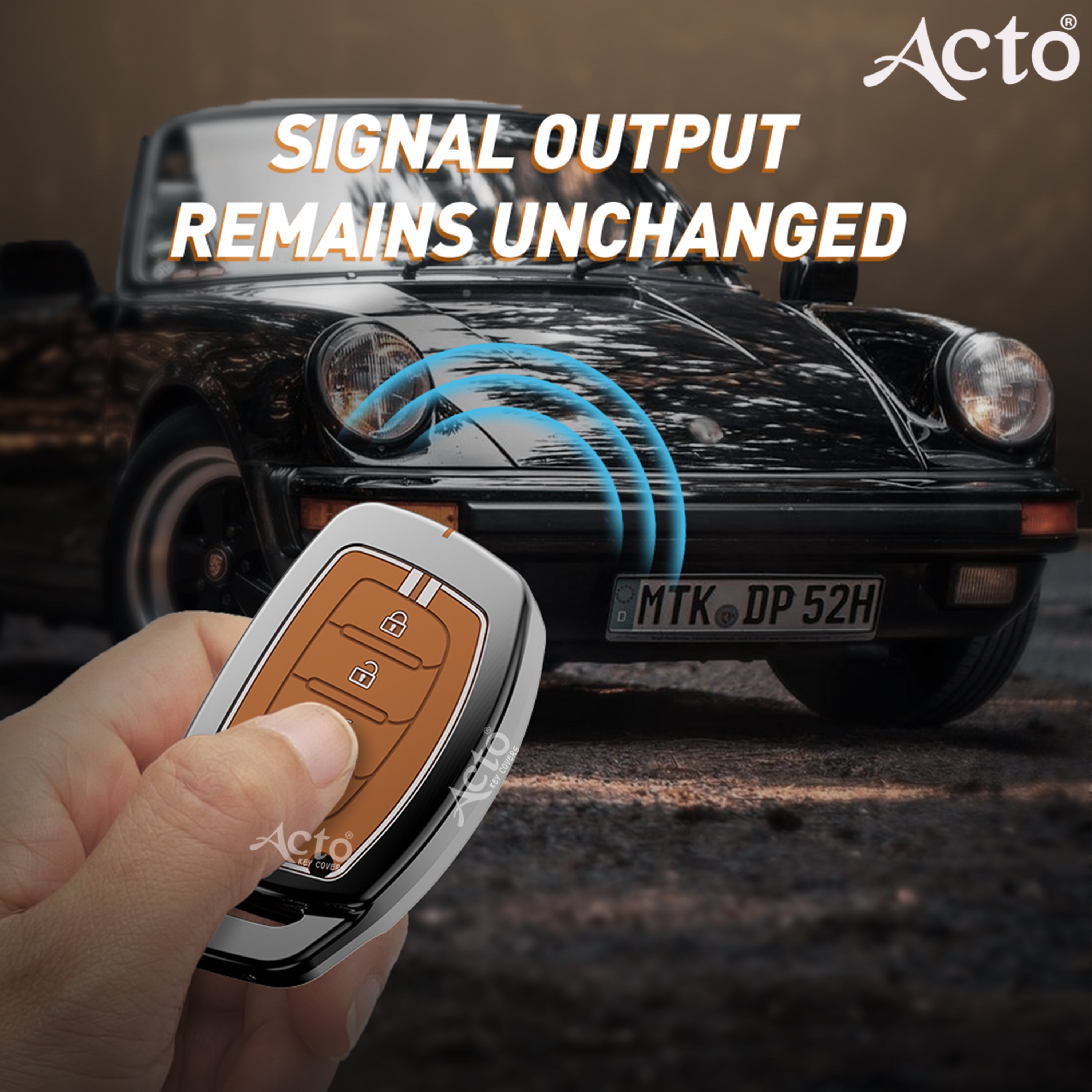 Acto Metal Sapphire Key Cover and Key chain Compatible with Hyundai Tucson I Creta I i20 (2021) I Elantra I Venue Pack of 1 Set (Glow in the Night)