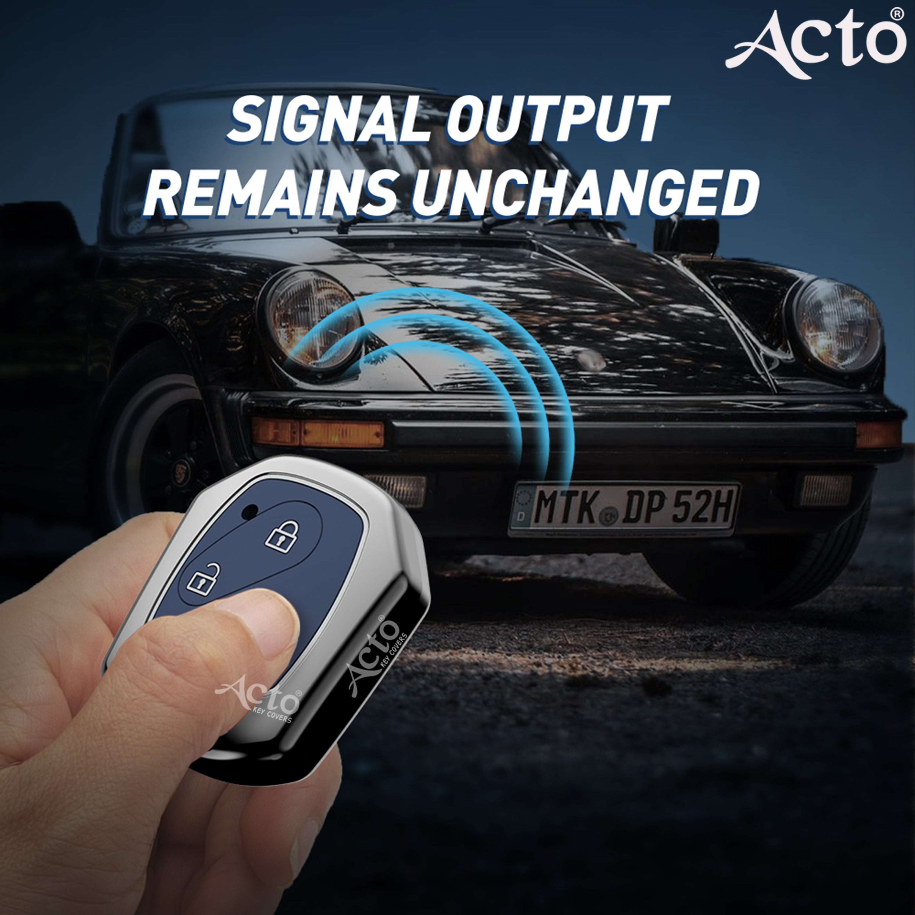 Acto Metal Sapphire Key Cover and Key chain Compatible with Honda CR-V Pack of 1 Set (Glow in the Night)