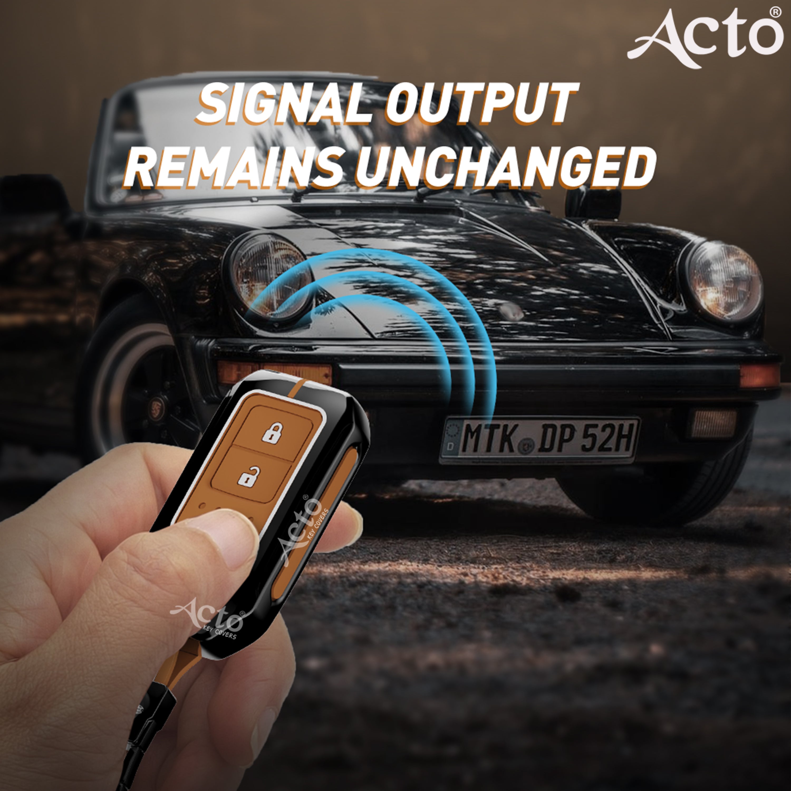 Acto Metal Sapphire Key Cover and Key chain Compatible with Honda BR-V Pack of 1 Set (Glow in the Night)