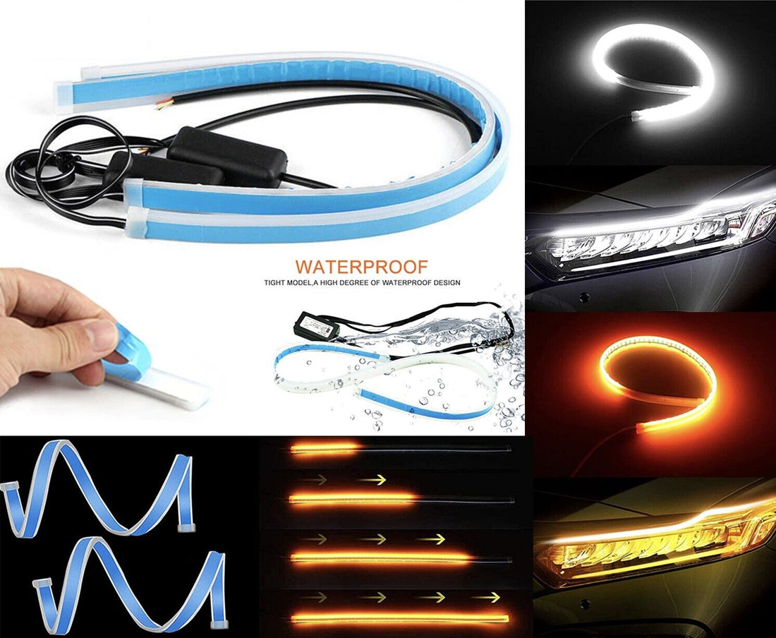 Universal Car Indicator & Headlight Led Strip Light Daytime Running Light Pack of 2 Pcs