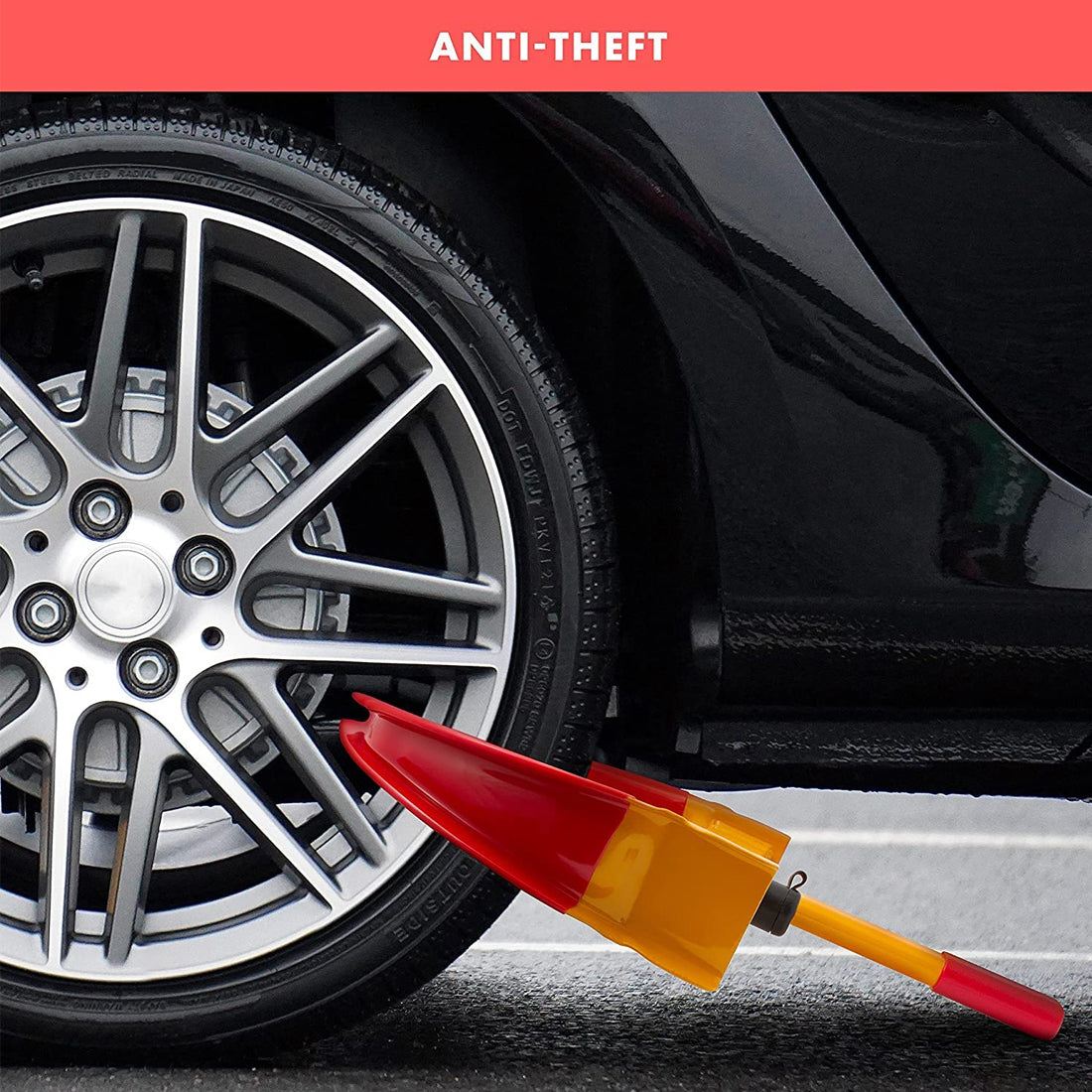 Anti-Theft Heavy Duty Metal Body Adjustable Claw Wheel Security Lock Tyre Lock Works with All Cars, Truck