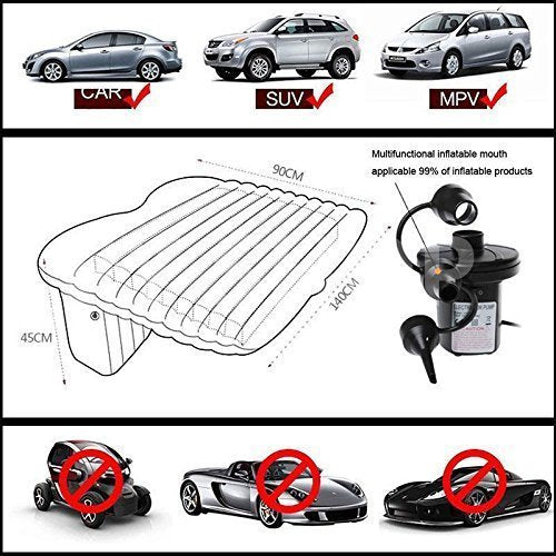 Premium Car Inflatable Bed with Pump & 2 Air Pillow Quick Inflatable Back Seat Bed