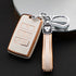 Acto TPU Gold Series Car Key Cover With TPU Gold Key Chain For Jaguar XF