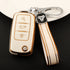 Acto TPU Gold Series Car Key Cover With TPU Gold Key Chain For Skoda Ameo