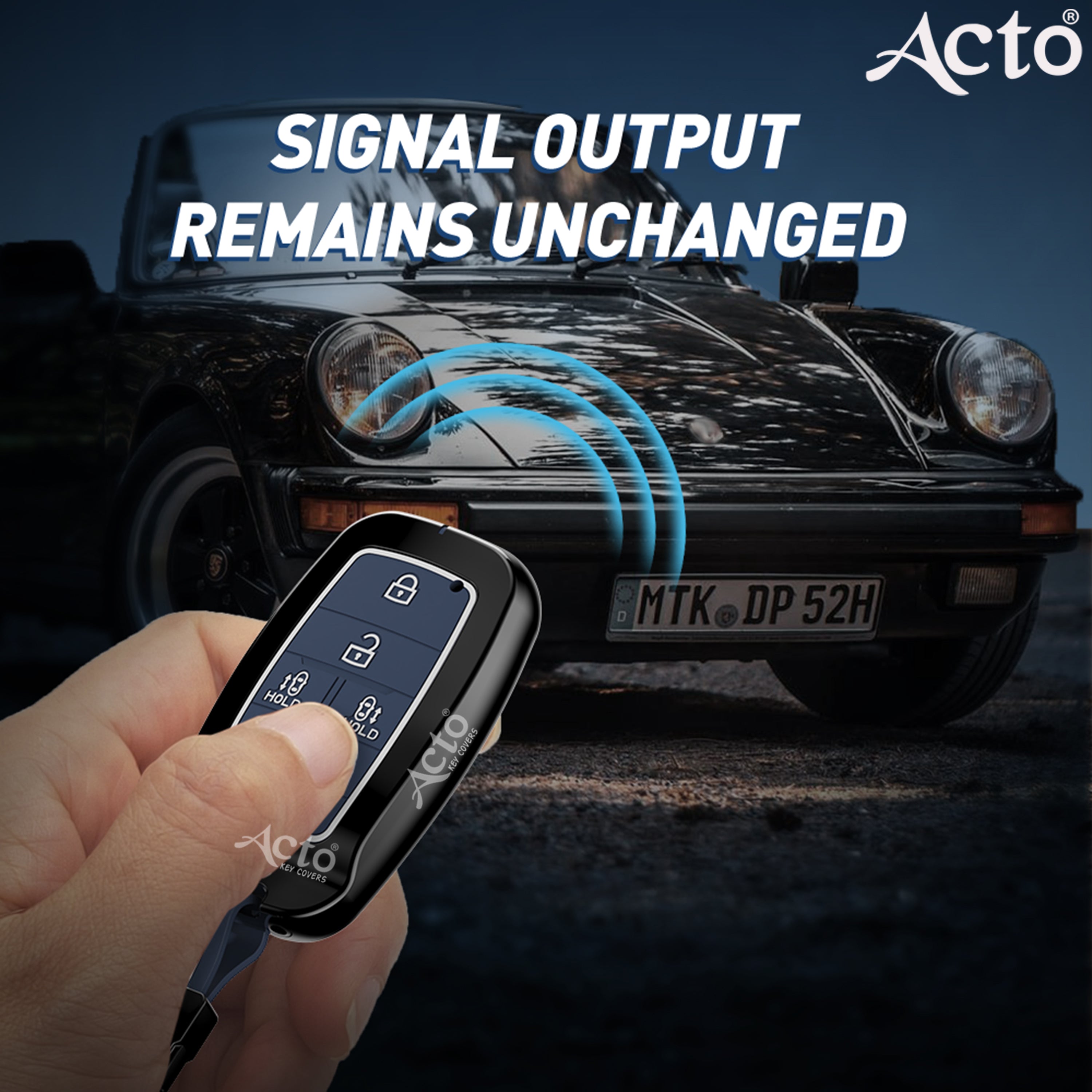 Acto Metal Sapphire Key Cover and Key chain KIA Carnival Compatible with  Pack of 1 Set (Glow in the Night)