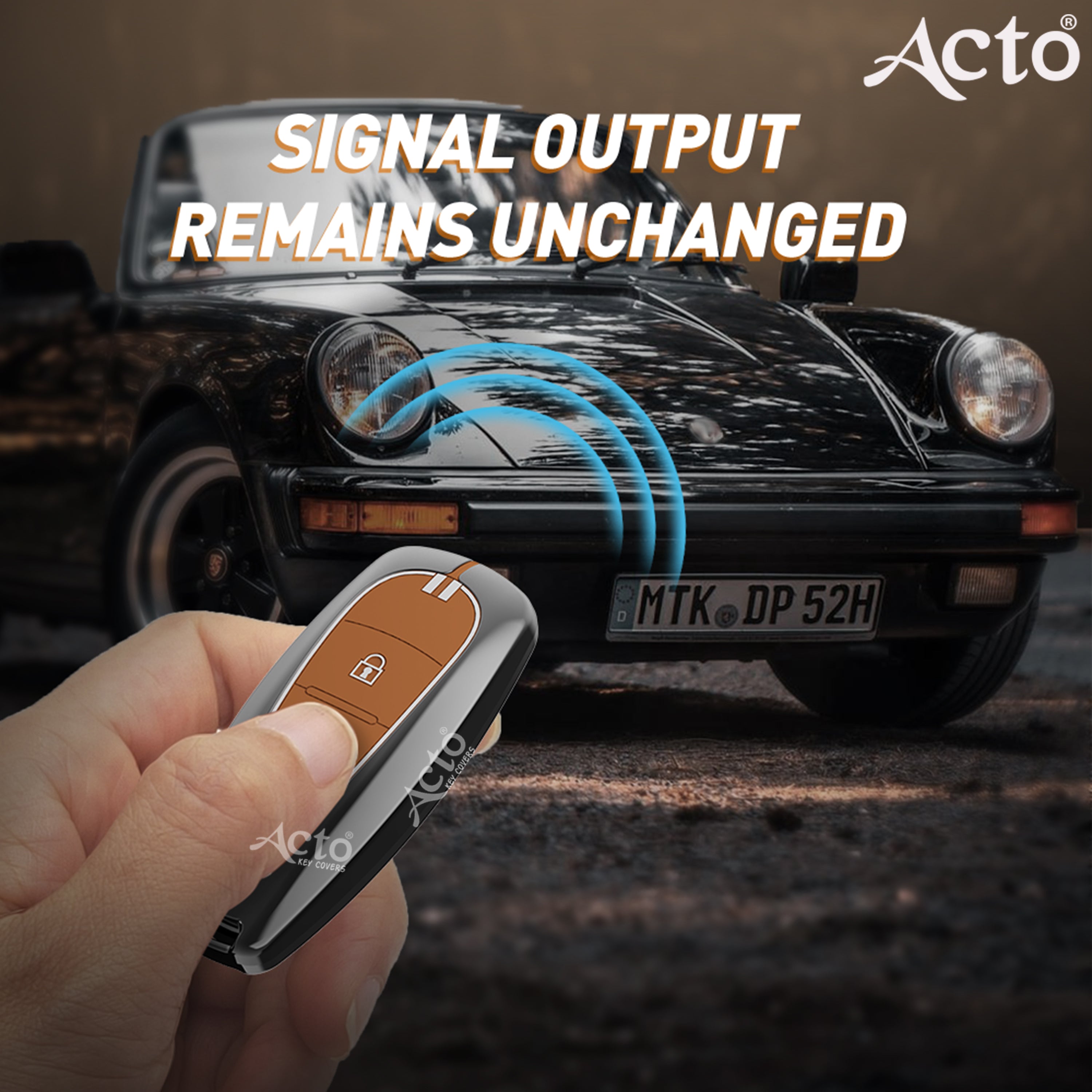 Acto Metal Sapphire Key Cover and Key chain Compatible with Suzuki Baleno I Breeza I Ciaz I Ignis I S-cross 3Button Pack of 1 Set (Glow in the Night)