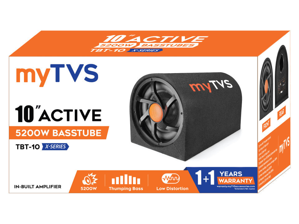 MyTVS 10" D-Shape Active BassTube with in Built Amplifier