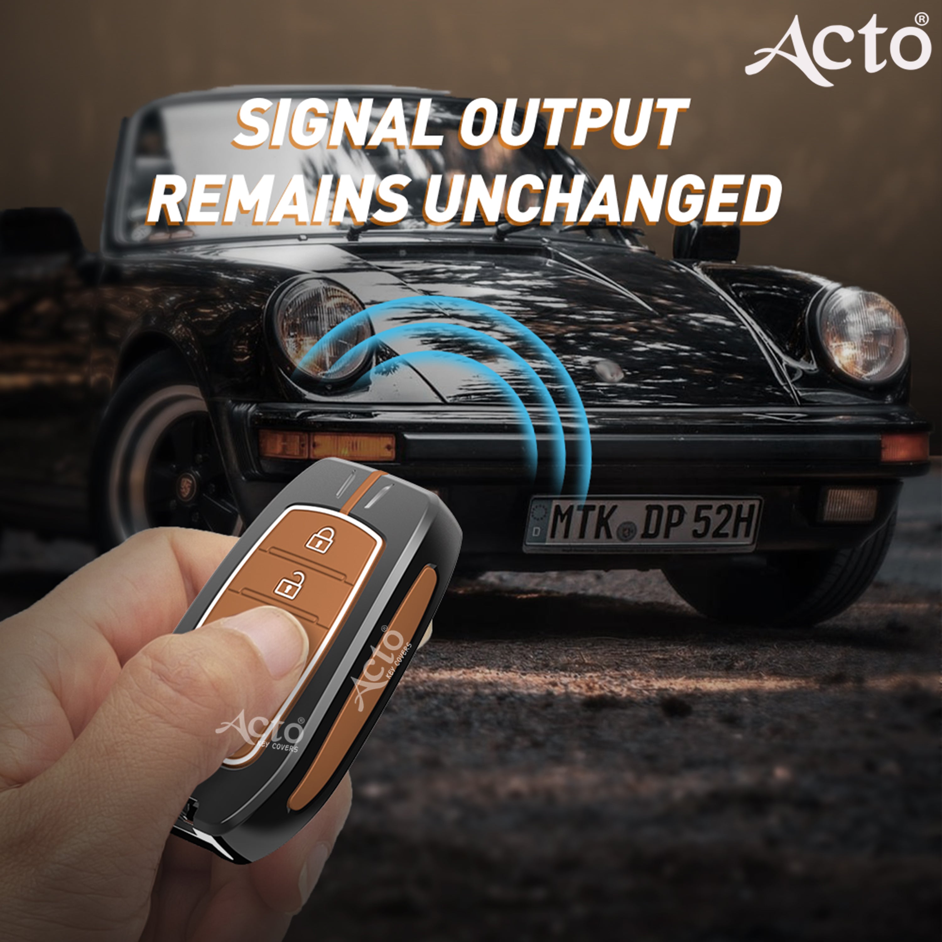 Acto Metal Sapphire Key Cover and Key chain Compatible with Toyota Corolla Altis and Innova Crysta Pack of 1 Set (Glow in the Night)