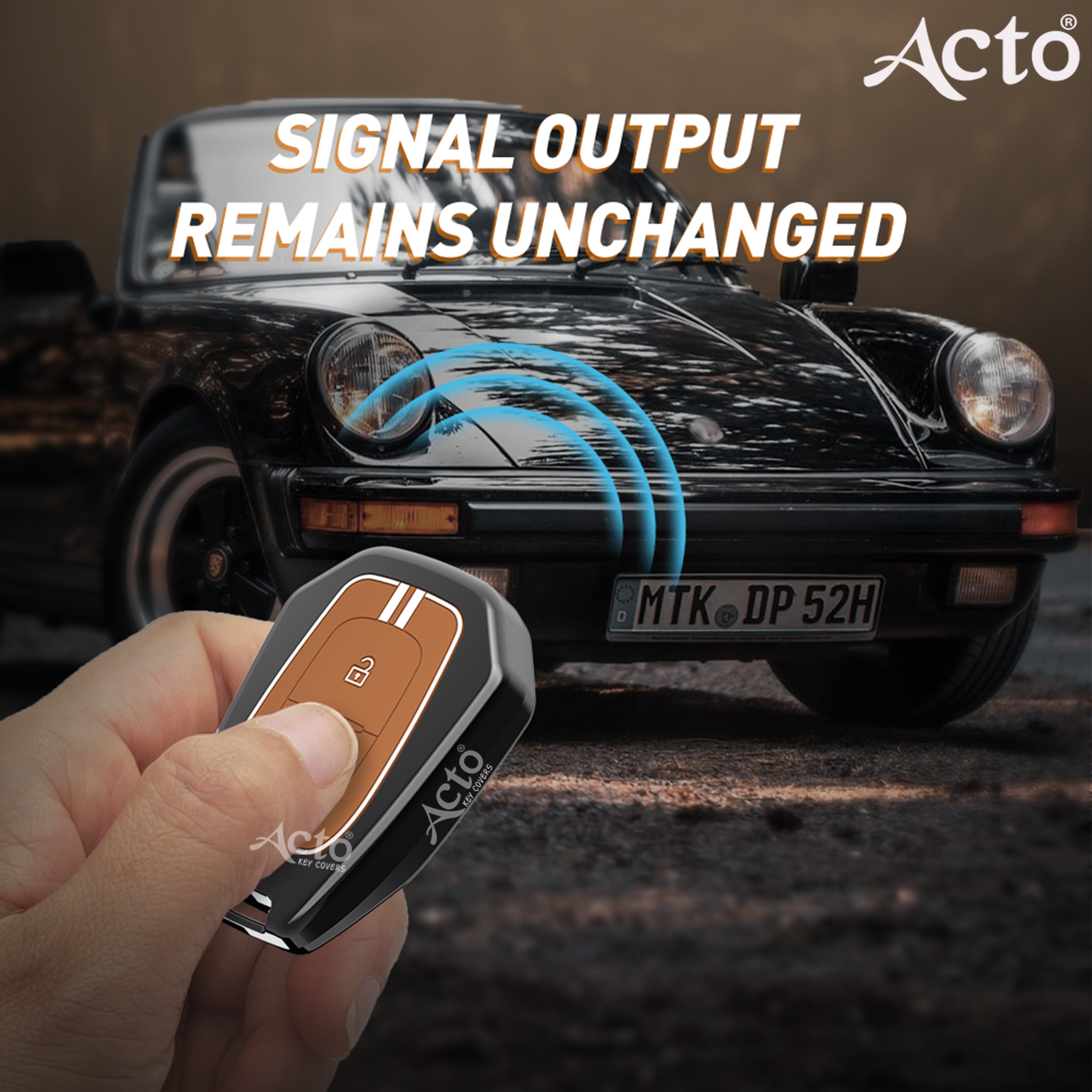 Acto Metal Sapphire Key Cover and Key chain Renault Duster, Kwid & Triber Compatible with  Pack of 1 Set (Glow in the Night)