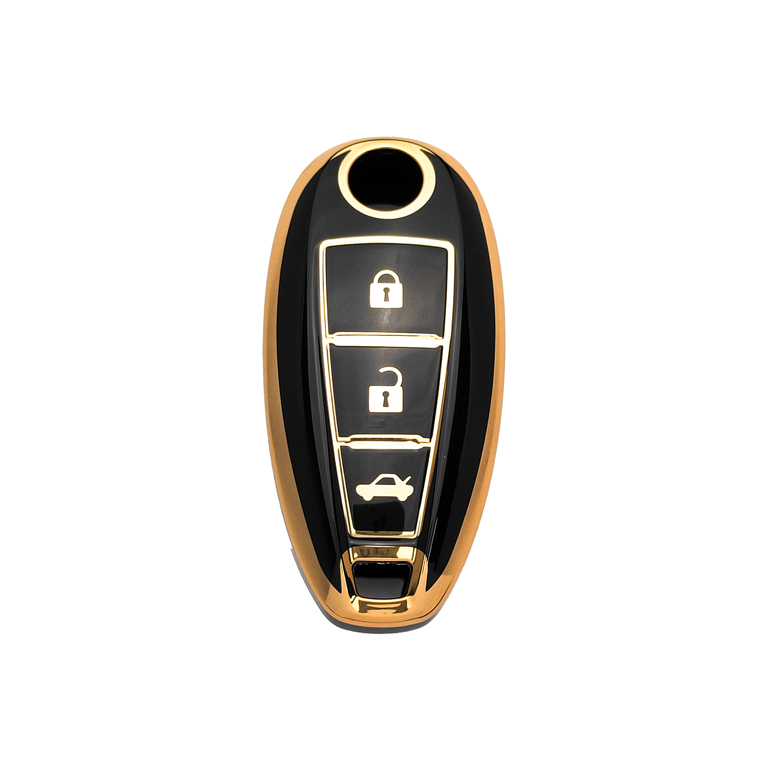 Acto TPU Gold Series Car Key Cover With TPU Gold Key Chain For Suzuki Baleno