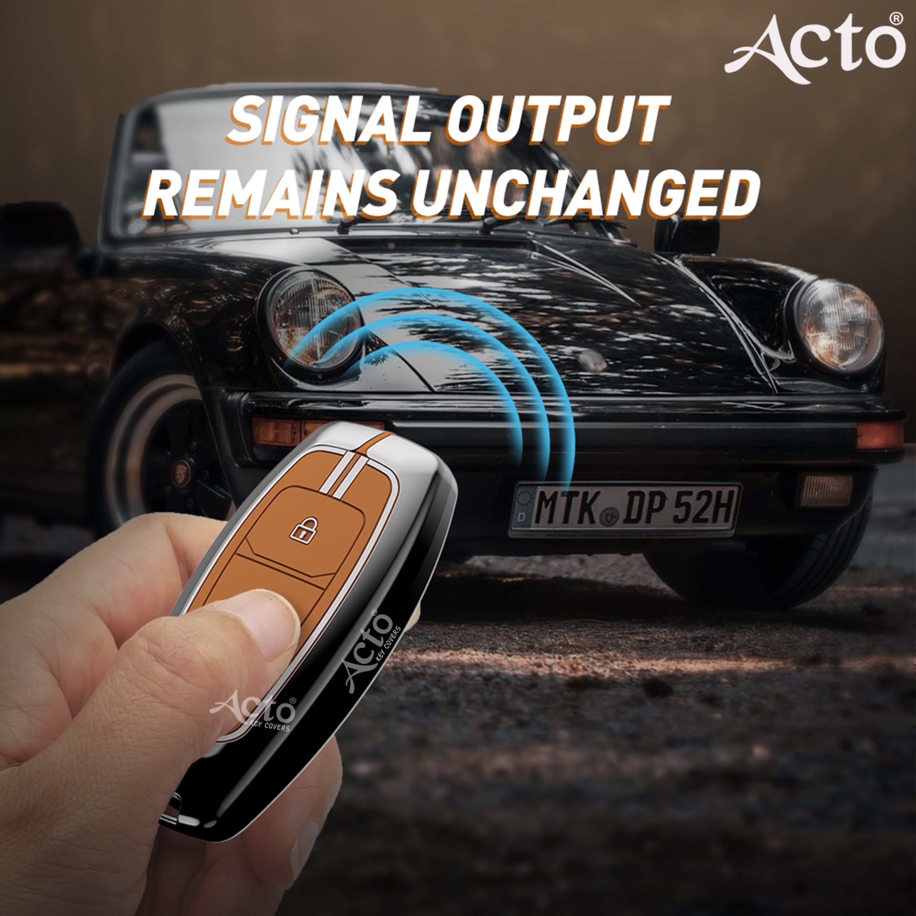 Acto Metal Sapphire Key Cover and Key chain Compatible with Hyundai Kona electric I Verna Pack of 1 Set (Glow in the Night)