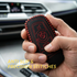ACTO Leather Car Key Cover with Key Chain Compatible for BMW 3 Series, 5 Series, 7 Series, M Series & X Series 3 Button Smart Key | Premium Black Leather with Red Stitching | 360° Protection | Pack of 1