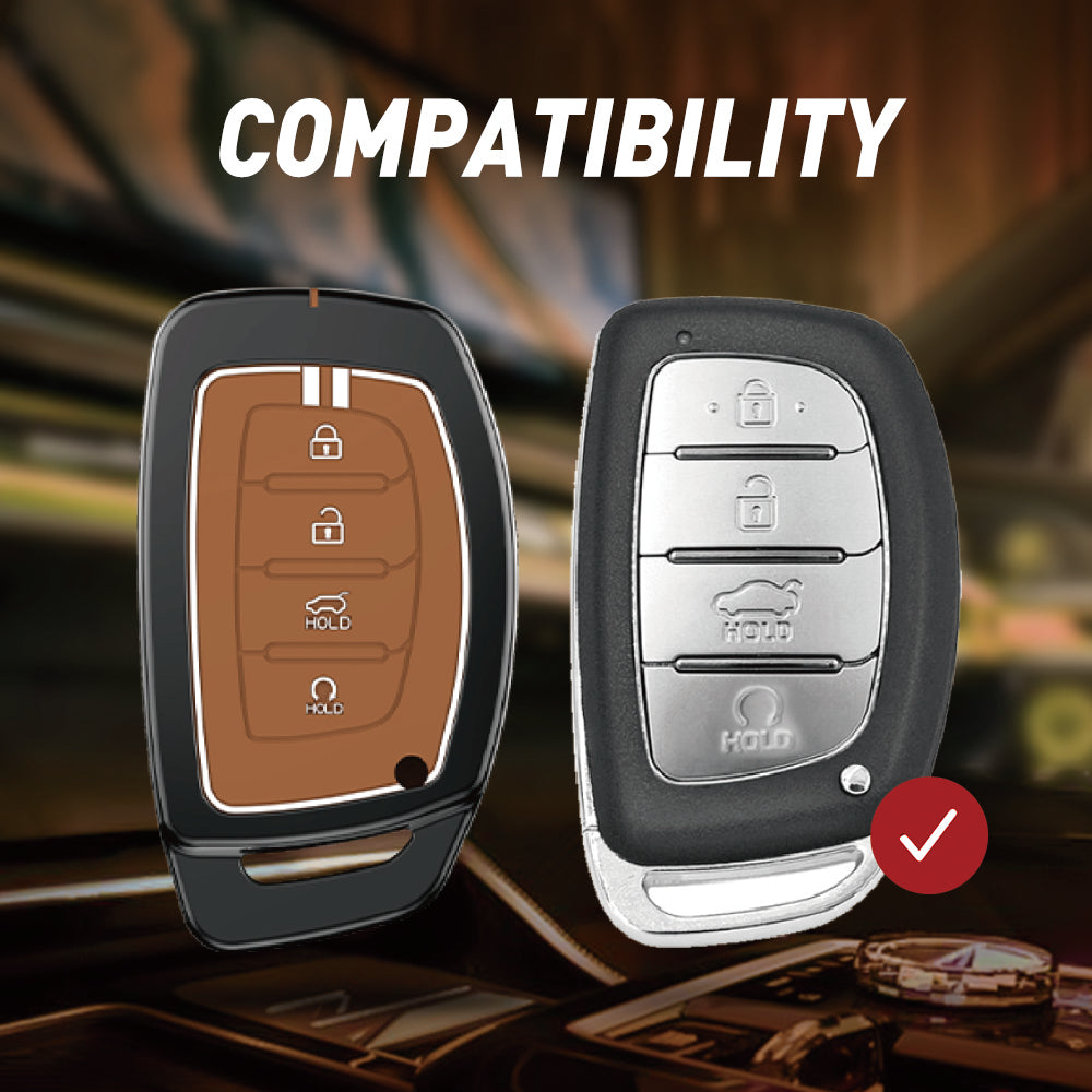 Acto Metal Sapphire Key Cover and Key chain Compatible with Hyundai Creta 2025 I Creta 2024 I Alacazar I Venue I Tucson Pack of 1 Set (Glow in the Night)