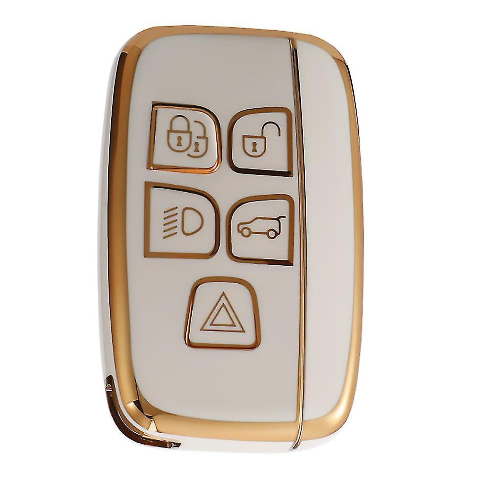 Acto TPU Gold Series Car Key Cover With Diamond Key Ring For Land Rover Range Rover Evoque