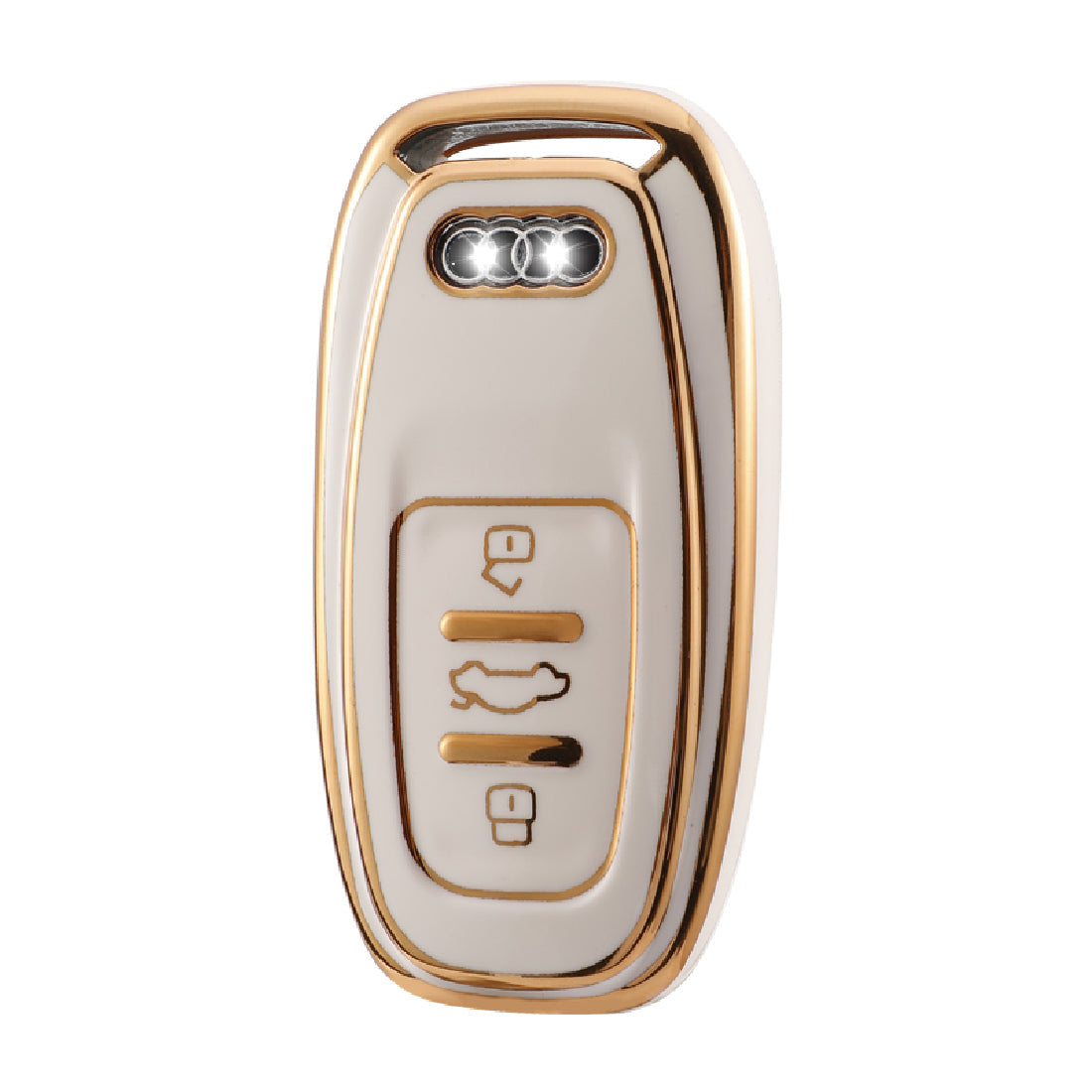 Acto TPU Gold Series Car Key Cover With Diamond Key Ring For Audi Q5